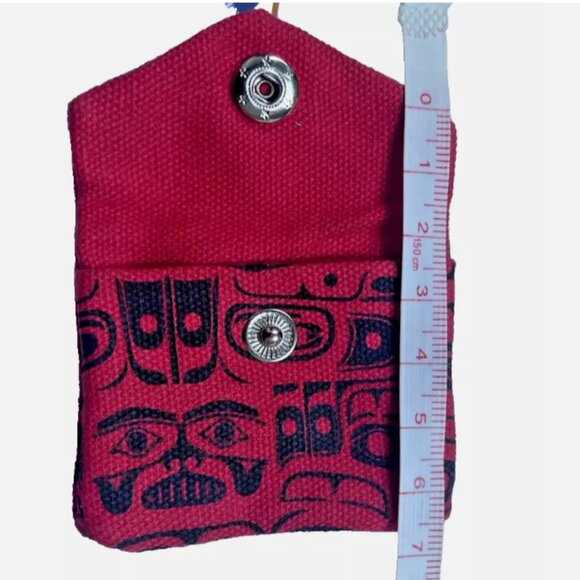 Pocket Spirit Coin Poch Red - Chilkat Whale design by Namgis artist Ryan Cranmer - Picture 7 of 8